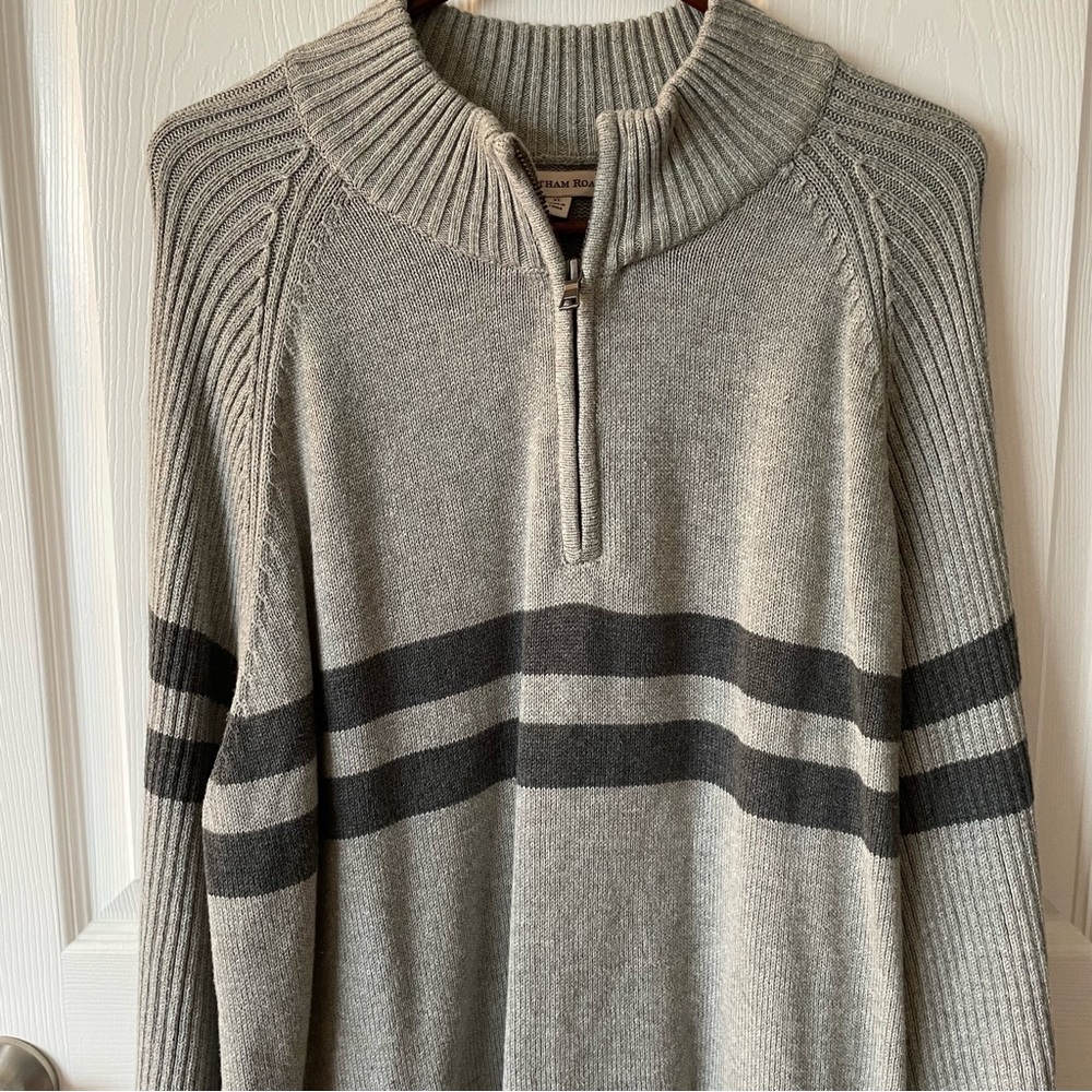 NWOT Chatham Road Men’s Gray 3/4 Zip Sweater